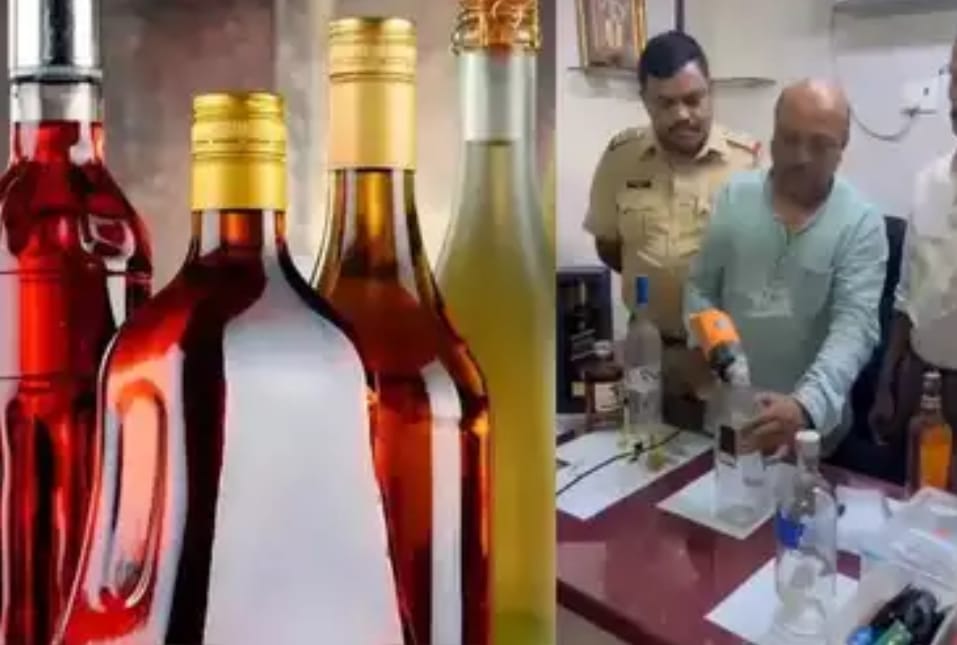 महंगी बोतलो में भरकर बेच रहे थे नकली शराब, पुलिस